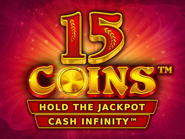 Pantalla de la tragamonedas 15 Coins de Wazdan mostrando símbolos de monedas y cofres en un tablero de 15 posiciones estilo Hold the Jackpot