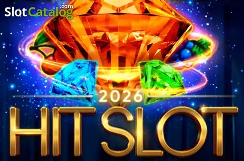 Pantalla principal de la tragamonedas 2026 Hit Slot de Endorphina, con sietes, diamantes y símbolos de frutas clásicas sobre un escenario con cortinas rojas
