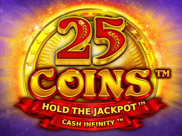 Cuadrícula 5x5 del juego 25 Coins repleta de símbolos de monedas doradas