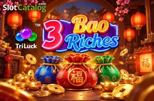 Símbolos temáticos de bao y fortuna asiática en 3 Bao Riches