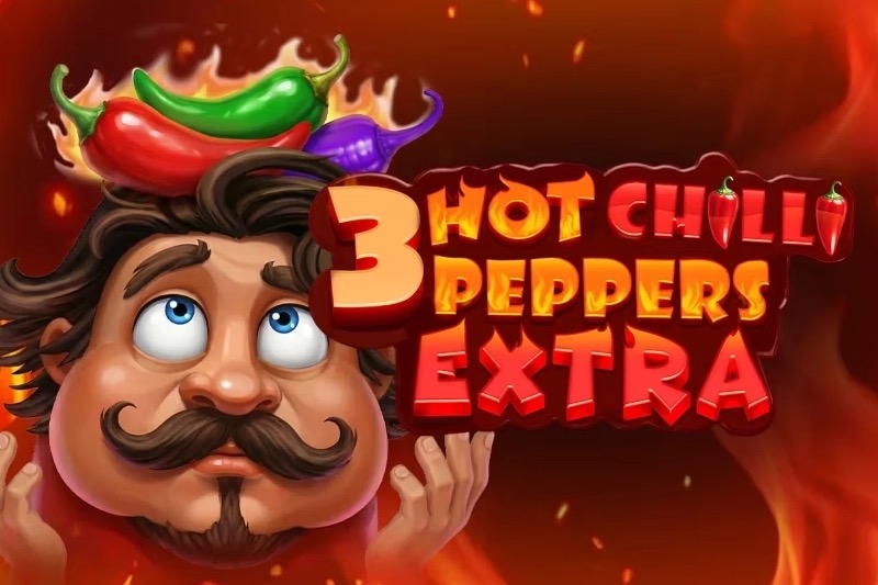 Chiles picantes, calaveras doradas y símbolos de fuego en los rodillos de la tragamonedas 3 Hot Chilli Peppers Extra