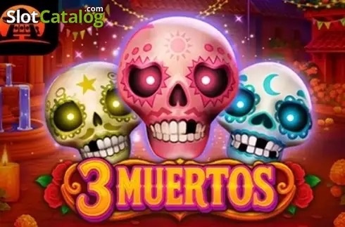 Carretes de la tragamonedas 3 Muertos con calaveras decoradas y símbolos del Día de Muertos