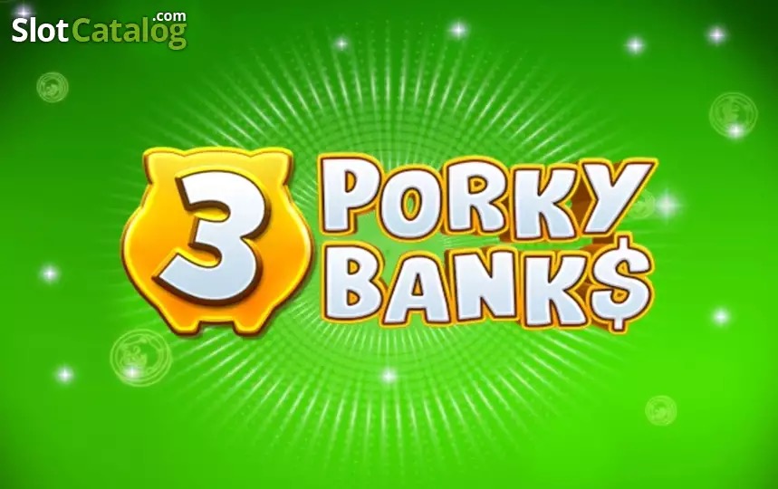 Pantalla de la tragamonedas 3 Porky Banks Hold & Win de Iron Dog Studio, con tres cerditos dentro de una bóveda de banco llena de oro y monedas