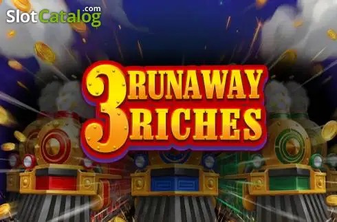 Pantalla de la tragamonedas 3 Runaway Riches de Iron Dog Studio, con un tren del viejo oeste, monedas y símbolos de frutas