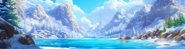 Arte oficial de la tragamonedas 4 Fantastic Vikings Go Ice Fishing de Yggdrasil, con vikingos pescando en el hielo