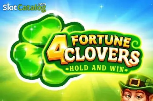 Leprechaun y tréboles dorados sobre un fondo de fortuna irlandesa en 4 Fortune Clovers