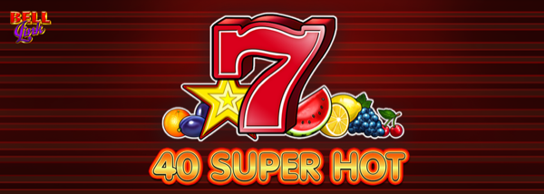 Arte oficial de la tragamonedas 40 Super Hot Bell Link de EGT Digital, con frutas clásicas y campanas doradas de la función Bell Link
