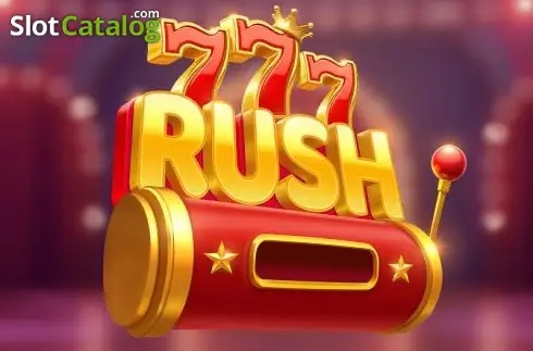 Carretes de 777 Rush con sietes dorados, rojos y azules sobre fondo de neón clásico de fruit machine