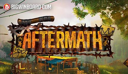 Captura de la tragamonedas Aftermath de NetEnt, con humanos resistiendo contra máquinas en un escenario post-apocalíptico