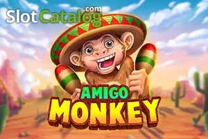 Changuito de fiesta rodeado de guitarras, sombreros y chiles en la tragamonedas Amigo Monkey