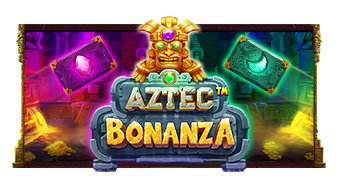 Arte oficial de la tragamonedas Aztec Bonanza de Pragmatic Play, con templos y tesoros aztecas