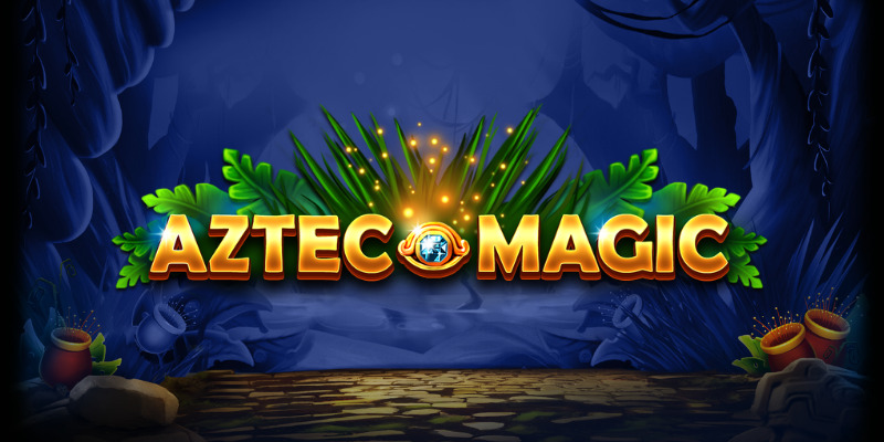 Arte oficial de la tragamonedas Aztec Magic Megaways de BGaming, con templos aztecas dorados y símbolos de jade