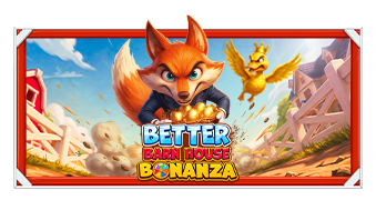 Arte oficial de la tragamonedas Better Barn House Bonanza de Pragmatic Play, con gallinas y granja
