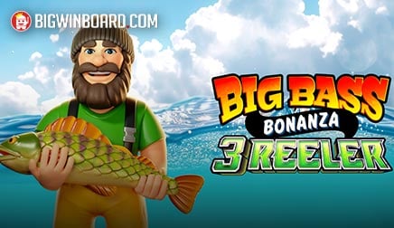 Pantalla de la tragamonedas Big Bass Bonanza 3 Reeler de Pragmatic Play, con el símbolo del Pescador en una cuadrícula compacta de 3x3