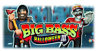 Arte oficial de la tragamonedas Big Bass Halloween 3 de Pragmatic Play, con el pescador en tema de terror y símbolos de dinero