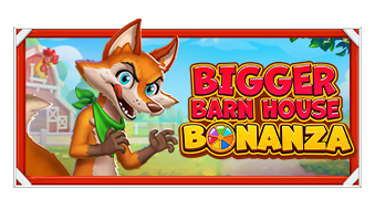 Arte oficial de la tragamonedas Bigger Barn House Bonanza de Pragmatic Play, con gallinas y granja