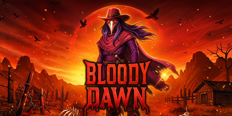 Captura de pantalla de la tragamonedas Bloody Dawn de Pragmatic Play, con vampiros en un escenario del salvaje oeste