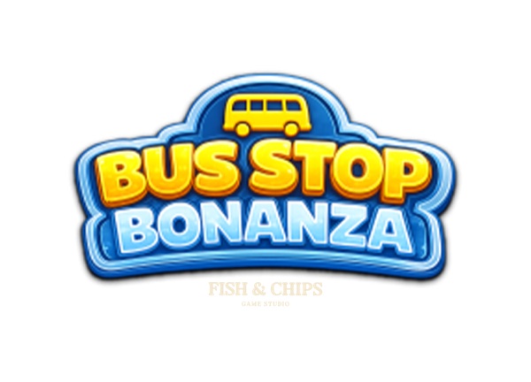 Arte oficial de la tragamonedas Bus Stop Bonanza de Yggdrasil, con autobús y pasajeros en una parada