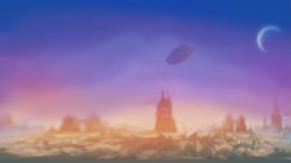 Arte oficial de la tragamonedas Cazino Zeppelin Reloaded de Yggdrasil, con dirigible steampunk y casino volador