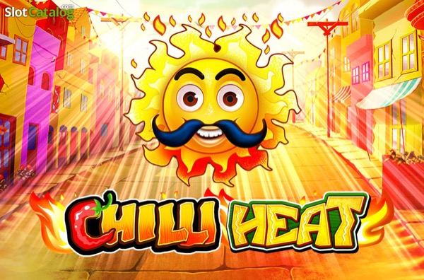 Pantalla de la tragamonedas Chilli Heat de Pragmatic Play, con temática de fiesta mexicana, chiles y símbolos de dinero