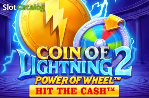 Pantalla principal de Coin of Lightning 2, con monedas doradas, rayos y símbolos del Monte Olimpo sobre una cuadrícula de 5 rodillos y 3 filas
