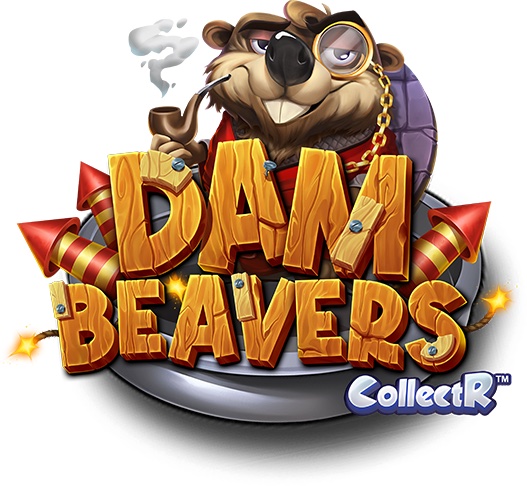 Castores de fiesta excavando una presa de varios pisos en la tragamonedas Dam Beavers, de ELK Studios