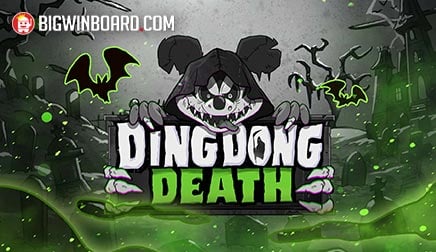 Captura de pantalla de la tragamonedas Ding Dong Death de Nolimit City, con un cementerio y personajes de humor negro estilo caricatura vintage