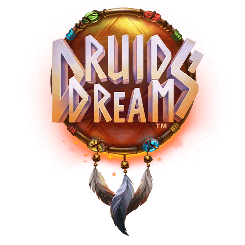 Escena de bosque céltico místico de Druids Dream, con círculos de hadas y símbolos de druidas en los rodillos