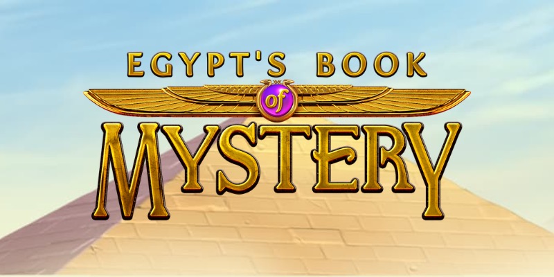 Pantalla de la tragamonedas Egypt's Book of Mystery de PG Soft, con la máscara dorada del faraón y símbolos egipcios sobre fondo de templo