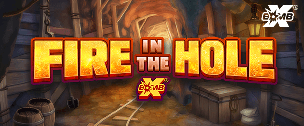 Arte oficial de la tragamonedas Fire In The Hole xBomb de Nolimit City, con minería y explosivos