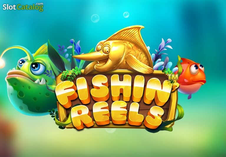 Pantalla de la tragamonedas Fishin Reels de Pragmatic Play, con peces, ranas y un pez espada dorado bajo el agua