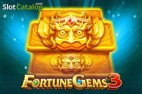 Gemas brillantes y símbolos divididos sobre un templo Garuda en la tragamonedas Fortune Gems 3