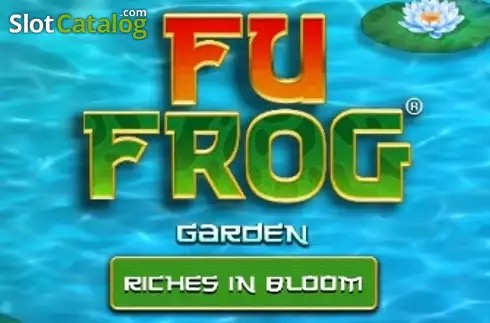 Jardín asiático de Fu Frog Garden de Zitro, con ranas de colores, flores de loto y faroles