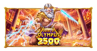 Zeus lanzando rayos dorados sobre el templo del Monte Olimpo en Gates of Olympus 2500