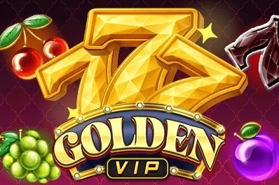 Pantalla de la tragamonedas Golden 777 VIP de KA Gaming, con símbolos clásicos de frutas y sietes dorados sobre fondo de lujo