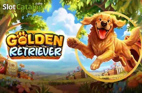 Perro golden retriever junto a símbolos de huesos, correas y monedas en los rodillos de la tragamonedas Golden Retriever de Pragmatic Play