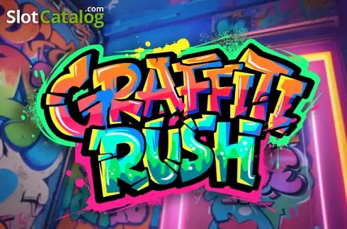 Arte oficial de la tragamonedas Graffiti Rush de PG Soft, con símbolos estilo grafiti urbano sobre una pared pintada