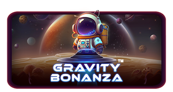 Arte oficial de la tragamonedas Gravity Bonanza de Pragmatic Play, con agujero negro y planetas