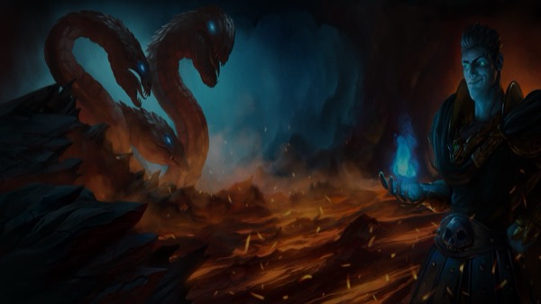 Arte oficial de la tragamonedas Hades de Yggdrasil, con el dios griego del inframundo rodeado de monstruos en llamas
