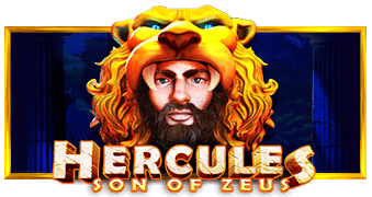 Arte oficial de la tragamonedas Hercules Son of Zeus de Pragmatic Play, con Hércules y el Monte Olimpo