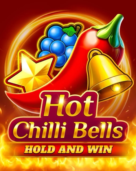 Arte oficial de la tragamonedas Hot Chilli Bells de BGaming, con chiles y campanas de la suerte