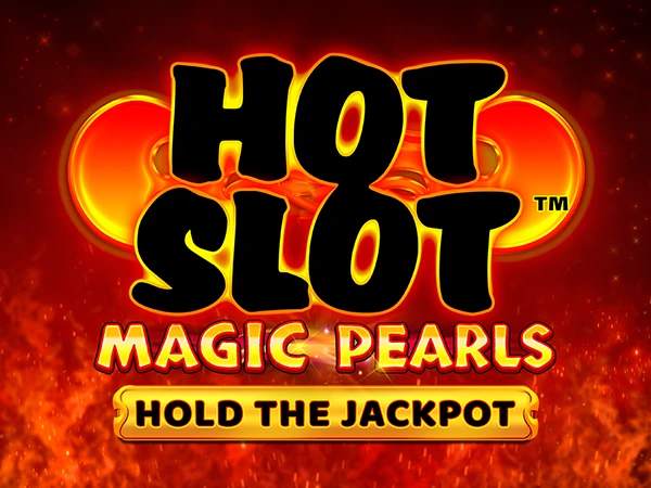 Pantalla de la tragamonedas Hot Slot: Magic Pearls con símbolos retro y la barra del bono Hold the Jackpot