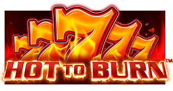Arte oficial de la tragamonedas Hot to Burn de Pragmatic Play, con frutas clásicas y un siete en llamas