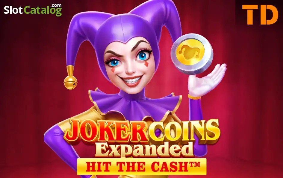 Pantalla de la tragamonedas Joker Coin Expanded de TaDa Gaming, con un payaso clásico, monedas doradas y símbolos de fruta