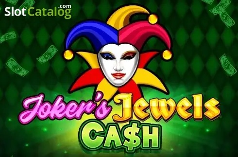 Arte oficial de la tragamonedas Jokers Jewels Cash de Pragmatic Play, con payaso joker, instrumentos de circo y monedas de premio
