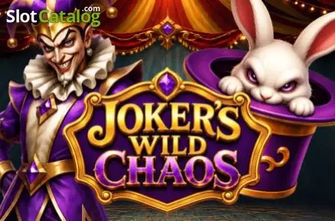 Pantalla de la tragamonedas Joker’s Wild Chaos de Mascot Gaming, con un payaso siniestro, luces de carnaval y símbolos de jackpot sobre fondo de circo oscuro