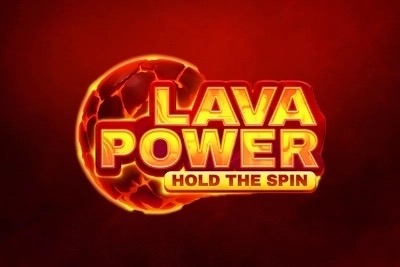 Pantalla principal de Lava Power: Hold the Spin de Gamzix, con monedas brillantes sobre un fondo de lava y roca volcánica