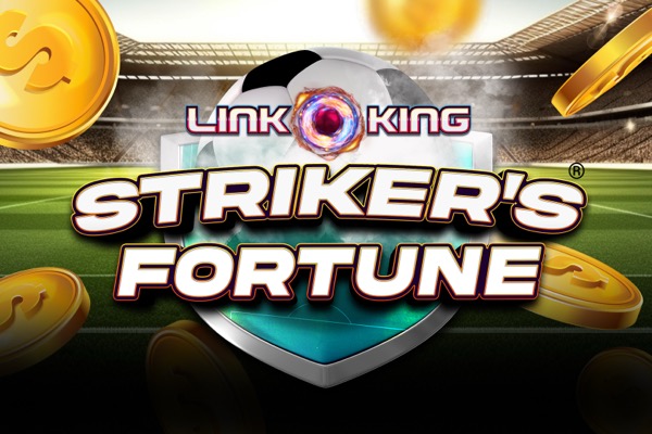 Símbolos de fútbol y trofeo de la tragamonedas Link King Striker's Fortune, de Zitro