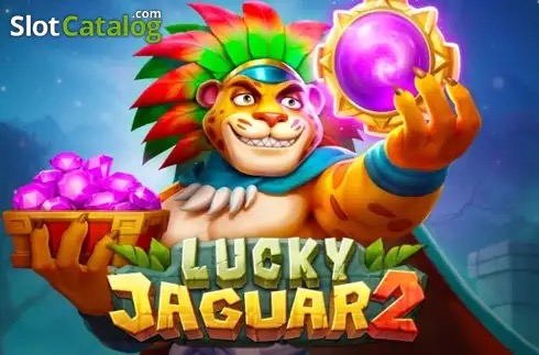 Pantalla de la tragamonedas Lucky Jaguar 2 de TaDa Gaming, con el jaguar dorado y símbolos de la selva en los rodillos