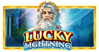 Pantalla del juego Lucky Lightning de Pragmatic Play con rayos eléctricos cruzando los rodillos dorados